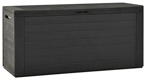 WIFESE 116x44x55 cm Outdoor Gartenbox Garten Aufbewahrungsbox 290 L Auflagenbox Gartentruhe Kissenbox Box mit Deckel Abschließbare Box Storage Boxes Gartenschrank Anthrazit Polypropylen