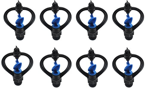 GWYAN 8 aspersores giratorios de mariposa de 3/4 pulgadas con rotación de 360 grados, aspersor de riego o jardín césped paisaje invernadero