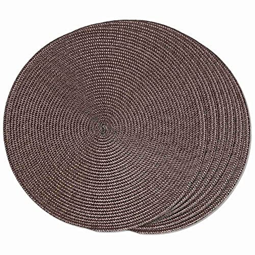 Tovagliette Intrecciate Rotonde Set di 6 Sottopiatti per Tavoli da Pranzo Tovagliette Antiscivolo Lavabili nel Tessuto 15 Pollici ()
