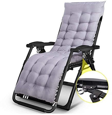 Sedie da giardino reclinabili per persone pesanti all'aperto spiaggia prato campeggio sedia portatile pieghevole salotto da casa sedia a sdraio supporto 200 kg (Color : Grey) Happy