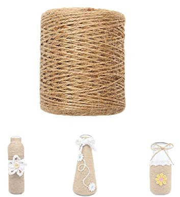 zalati Ficelle de chanvre fine de 200 m pour loisirs créatifs, emballage cadeau, jardinage, décoration de mariage