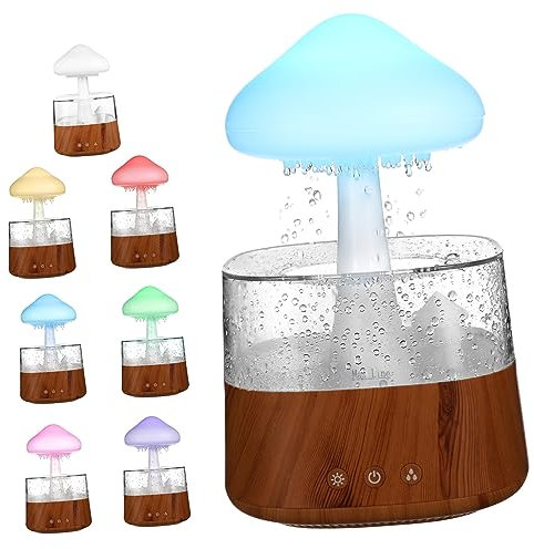 HOMSFOU Kristall-Aroma-luftbefeuchter Pilzbefeuchter Diffusoren Für Ätherische Öle Regentropfen-luftbefeuchter Diffusor Für Ätherische Öle Im Schlafzimmer Ätherisches Öl Mit Lichtern Abs
