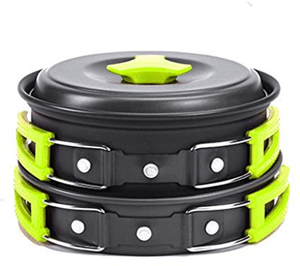 Vaisselle de Camping, Ensemble de Cuisine, ustensiles de Cuisine en Plein air, Casserole, Bol, cuillère, Fourchette, ustensiles pour Voyage en Plein air, randonnée Pique-Nique