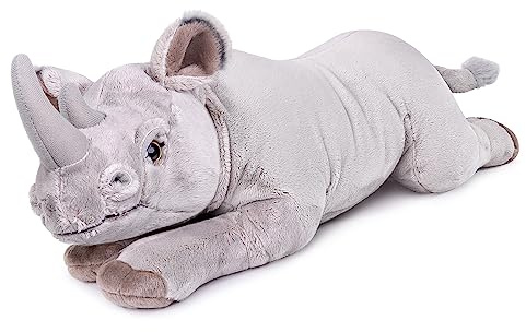 lilizzhoumax Rhino Plush Toy 55cm/22inch Realistic Stuffed Animal Wild Cute Super Soft Home Decoration Animal Toys Birthday Gift for Kids Playtime Companions for Children