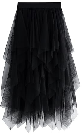 Unregelmäßiger Tüll-Tutu-Rock für Damen, lässig, glänzend, Stern-Pailletten, elastisches Netzgewebe, Prinzessinnenrock für Streetwear