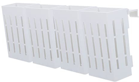 4Pcs Hanging Aquarium Plant Holder with Holes Lightweight Plastic Fish Tank Plant Pots for Hydroponic Aquatic Plants and Home Decoration