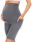 QGGQDD Kurze Umstandsleggings mit Taschen Umstands Radlerhose Damen Umstandshose Kurz Schwangerschaft Für Schwangere(Dunkelgrau,Medium)