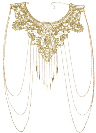 1 collana per il corpo, da donna, per bikini, per la pancia, per il corpo, per donne e ragazze, misura unica, Pizzo, Pizzo