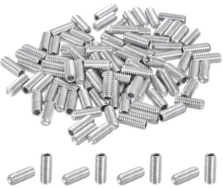 QUARKZMAN 100 Pièces de Vis sans Tête à Six Pans Creux, M4x10mm en Acier Inoxydable 304, Vis sans Tête à Pointe Plate pour Poignées de Porte, Réparation de Luminaires