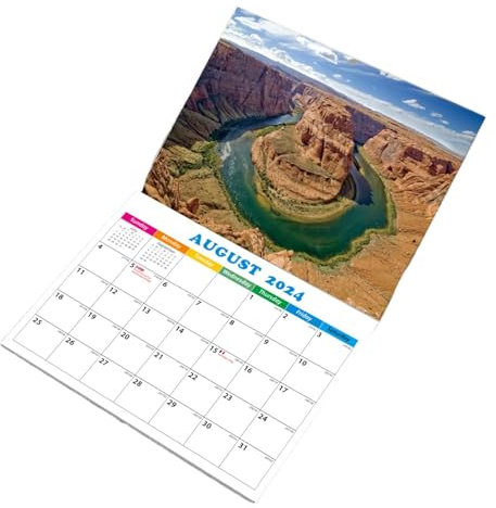 Wandkalender 2024–2025 – Querformat, quadratischer Kalender, Dekoration, klarer Druck, Wandkalender, Dekoration für Schlafzimmer, Arbeitsbereich, Wohnzimmer, Wohnung und Schlafsaal