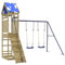 vidaXL Spielturm, Klettergerüst mit Dach Schaukeln Kletterwand Seil, Kinder Kletterturm Spiel-Zubehör für Garten, Holz Spielplatz Spielhaus, Kiefernholz Imprägniert