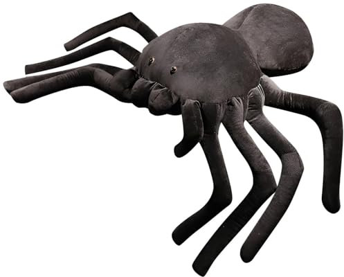 Viusneun Kuscheltier Spinne Plüschtier Niedliche Schwarze Spinne Stofftier aus weichem Plüsch,Cuddle Plüschtier Puppe Spielzeug zum Kuscheln und Spielen,Geschenk für Kinder & Erwachsene (S 30x20cm)