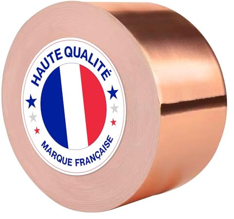 Cuivre Limace, Feuille de cuivre Anti limace et escargots 20m x 50mm – Bande adhésif en cuivre – Ruban Protecteur Plantes pour Maison et Jardin
