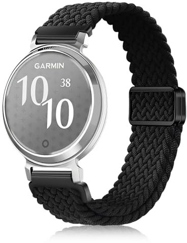 YealRed Nylon Armband für Garmin Lily 2 Active/ 2 Classic, Magnetische Schnalle Ersatzbänder, Geflochtenes Ersatzband Uhrenarmband Kompatibel mit Garmin Lily 2/2 Sport (Schwarz)