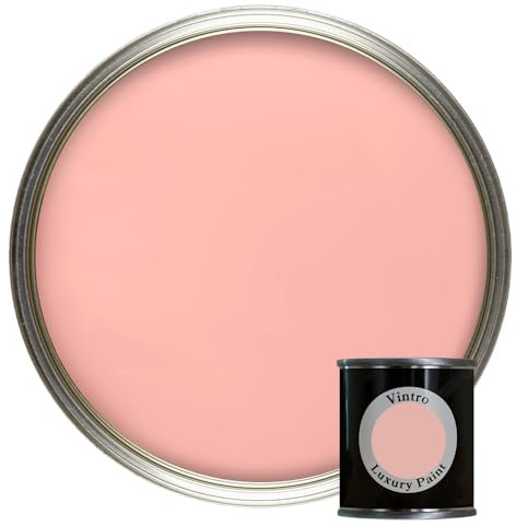 Vintro Paint | Pink Luxury Matt Emulsion | Paint Tester Pot | Smooth Chalky Finish | Multi Surface Paint | for Walls, Ceilings, Wood and Metal | 125ml (Pink - Dancing Salmon)