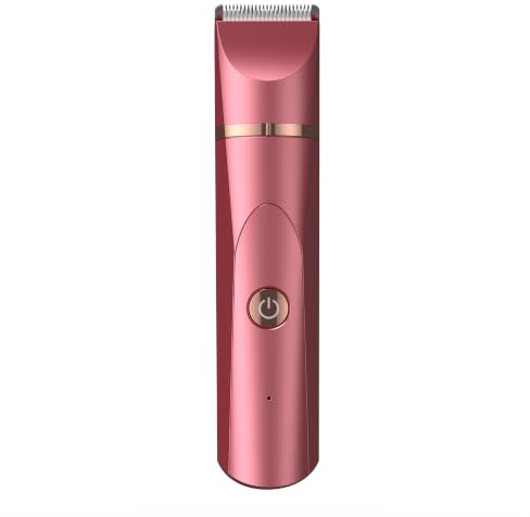 OLOV Electric Body Hair Trimmer - Groin Trimmer for Men - Bikini Trimmer Women - Wet/Dry Shaver Groomer, Replaceable Ceramic Blade Heads, USB Recharge Dock, Waterproof Hygiene Razor, Red