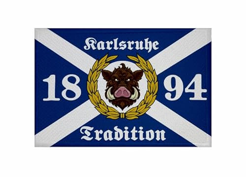 U24 Aufnäher Karlsruhe Tradition 1894 Fahne Flagge Aufbügler Patch 9 x 6 cm