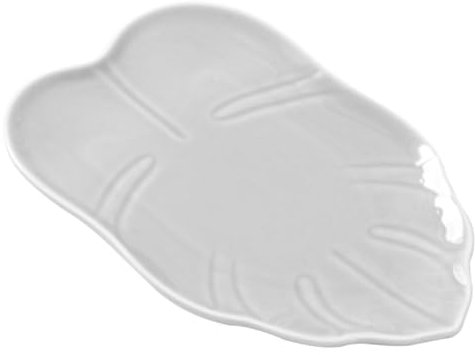 COLLBATH Delicate Food Plate White Ceramic Leaf Shaped Plate Dinner Plates Restaurant Food Plate Ceramics