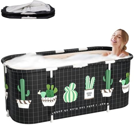 Sinbide Faltbare Badewanne, installieren und tragbare abnehmbare Badewanne, Geeignet für Erwachsene und Kinder,ideal für zu Hause Spa,vier Stile 115x60x50cm (LxBxH) (schwarz)