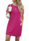 GRECERELLE Womens Summer Mini Dress Cap Sleeve Crew Neck T Shirt Short Casual Beach A Line Dresses with Pockets (Hot Pink, M)
