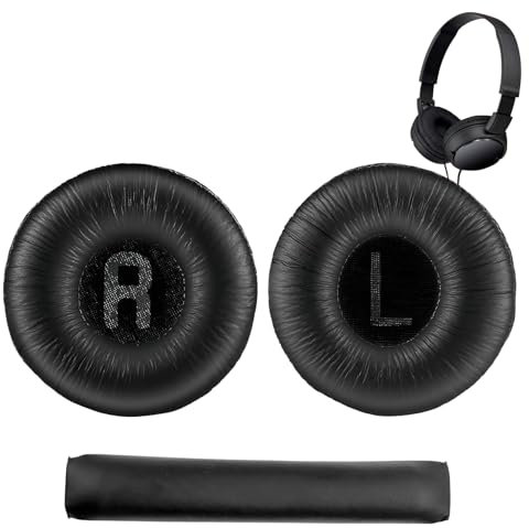 1 Paio Cuscinetti Cuffie e 1 Archetto di Ricambio per JBL Tune600 T500BT T450 T450BT JR300BT, (Non Compatibili con Tune600btnc) Copri Padiglioni Cuffie Universali 70mm con Memory Foam