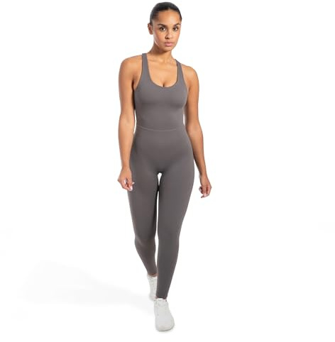 SMILODOX Jumpsuit Damen Ilva, ärmelloser Einteiler lang, Overall mit Shaped Fit & Rundhals, atmungsaktiver & elastischer Sportanzug, Ganzkörperanzug ideal für Sport, Fitness & Freizeit
