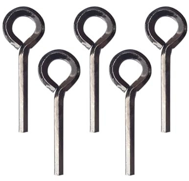 FSSTUD 5 Pcs Standard Hex Door Lock Key Solid Metal Hex Wrench Keychain Allen Key Tool Push Bar Door Key with Full Loop 5/32 Inch