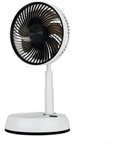 Ventilador de escritorio portátil, plegable, ventilador de pie con mando a distancia, altura ajustable, 4 velocidades, carga USB telescópica recargable de 5400 mAh (45 cm)