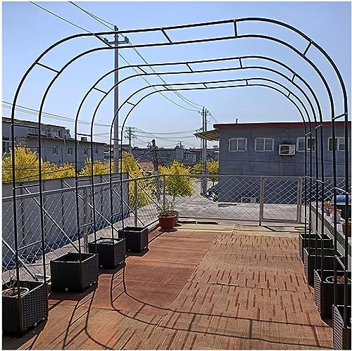 Extra breiter Gartenbogen, 300/350 cm hoch, schwarze Laube für Kletterpflanzen, Rosen und Weinreben, Hochzeit, Pergola, Rankgitter, B 140 cm x H 230 cm, Stützstruktur