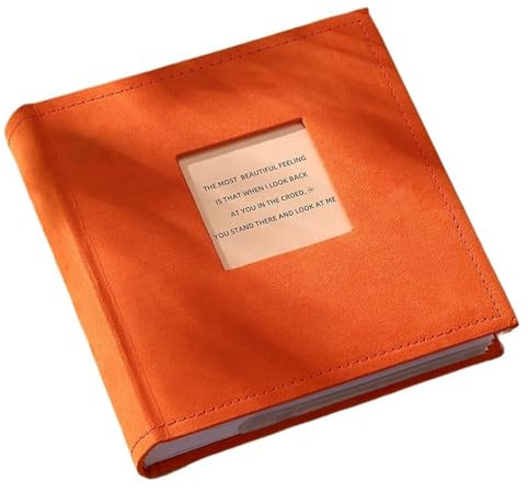 ZFIHAV Fotoalbum Fotoalbum, Album mit großer Kapazität, 6 Zoll, 200 Stück, laminiertes Fotoalbum, faltbares Gedenkalbum(Orange)