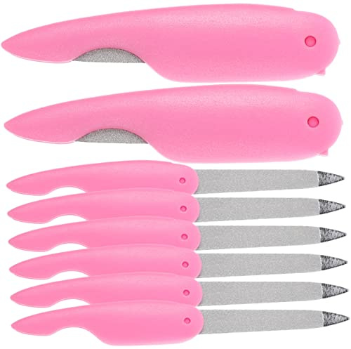 FOMIYES 8 Stück Nagelfeile Klappbar aus Metall mit Feiner Struktur Nagelfeilen für Zuhause und Nagelstudio zur Nagelpflege und Nagelmodellage