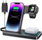 DUMTERR 3 in 1 Apple Ladestation für Apple Watch und iPhone iPod, iPhone Ladestation für iPhone 16 15 14 13 12 11 Pro Max,Wireless Charger für Apple Watch Serie/AirPods - Faltbare & tragbare(Schwarz)