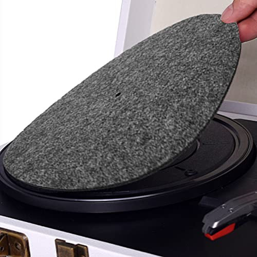 Generic Plattentable-Kissenmatte 12in Anti-Vibration Audiophile Pad für -Platten-Player, Premium-Wollmaterial, Zarter Klang, Nicht-Rutsch-Rillen, Kompatibel mit Allen Turntables (Black)