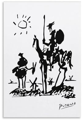 Picasso Don Quijote Pop-Art-Poster, Leinwand, Wandkunst, Bauernhaus, Galerie, ästhetische Raumdekoration für Schlafzimmer, Badezimmer, 30 x 45 cm
