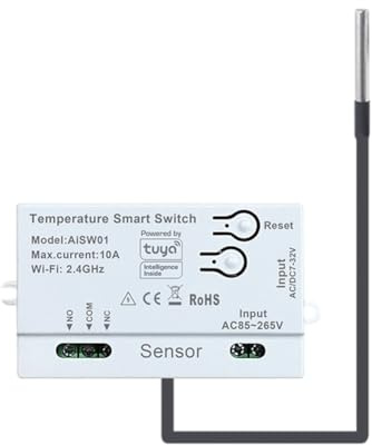 NONDK Sensor de Temperatura Inteligente Tuya WiFi 2.4G con Sensor de Temperatura de 1 M