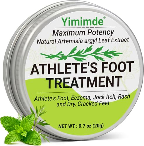 yimimde Maximum Potency Athlete's Foot Treatment, Natural Artemisia Argyi Leaf Extract, Fast-Acting Balm for Eczema, Jock Itch, Rash, Dry Cracked Feet, Plant-Powered Skin Soothing