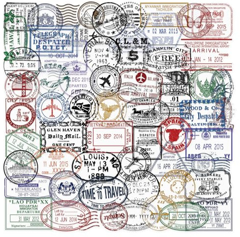 60 Stück Sticker Äesthetic Set, Vintage Poststempel Aufkleber, Scrapbook Stickers für Kindle, Laptop und Koffer, Wiederverwendbare Sticker für Jugendliche und Erwachsene (60, Vintage Poststempel)