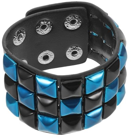 BESTYASH Punk-Armband Aus Kunstleder Breites Herren-Armreif Mit Nieten Gothic Armband Für Männer Und Frauen Punk Schmuck Für Halloween Party Zubehör