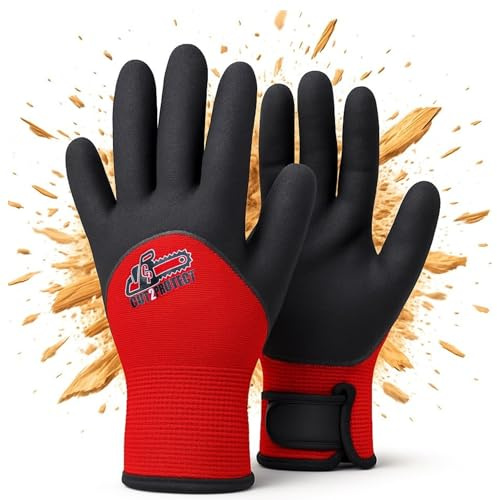 SWS Forst Schnittschutzhandschuhe Klasse 1 (Größe S-XL)- Beidseitiger Forsthandschuh mit mechanischem Schnittschutz - Arbeitshandschuhe Forstwirtschaft - Motorsäge Schutz Handschuhe (M)