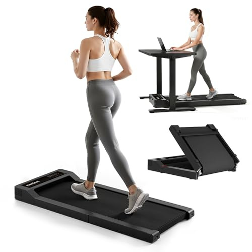 FlexiSpot Laufband 180° Faltbar, 4 in 1 Tragbares Walking Pad mit Fernbedienung und LED Display 120 kg Belastbar für Home Office & Zuhause