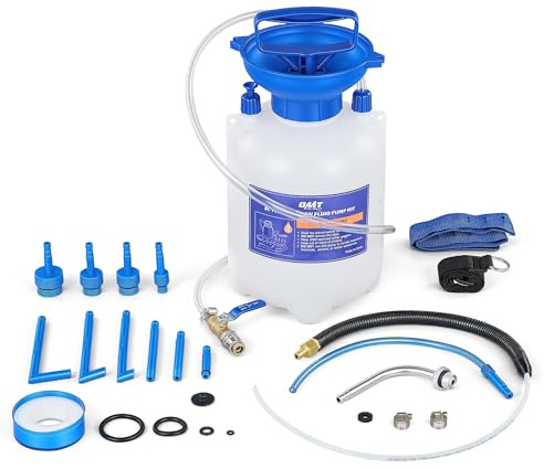 OMT 3L Getriebeölpumpe, Getriebeöl-Einfüllgerät Mit 12 ATF-Adaptern | Robuste Handpumpe Mit 3,0-Liter-Tank, Integriertes Überdruckventil, Einfacher Flüssigkeitswechsel Für PKW, LKW & SUV