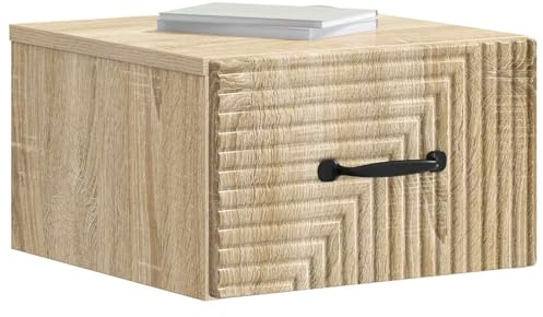 vidaXL Wandmontierter Nachttisch Sonoma-Eiche 34,5 x 33 x 20 cm, Minimalistischer Nachttisch, viel Stauraum, modernes Design, Schlafzimmer-Organizer, Elegante Deko-Tisch