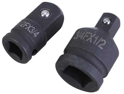 2Pieces Socket Adapter 3 / 4Inch to 1 / 2Inch & 1 / 2Inch to 3 / 4Inch Suitable for Automotive Mechanical Use Enhances Stability Heavy Duty Socket Adapter