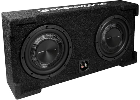 PHOENIX GOLD ZX28PBS Dual 8 Passive Subwoofer Enclosure, Car Audio Bass Box, High Performance Bass System