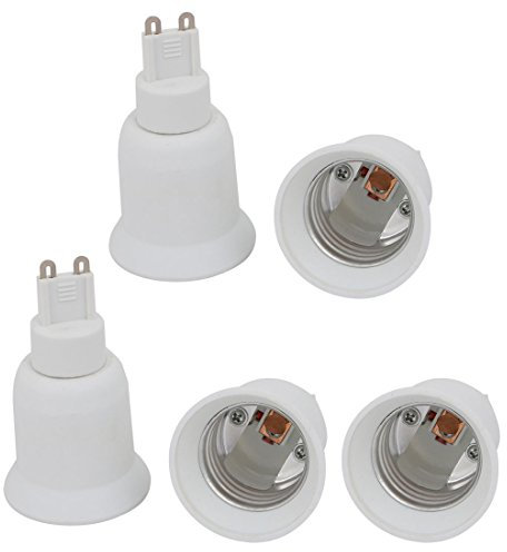 Sourcingmap 5 Stück G9 auf E27 Extender Adapter Konverter Licht Fassung Halter Weiß