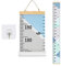 Messlatte Höhe Diagramm HUYU Messleiste Kinder Kinder Leinwand Wachstum Chart Wall Chart Wachstumsmesser, hängendes tragbares aufrollbares Baby Diagramm für Kinder im Kinderzimmer Dekor Blau 200x20cm