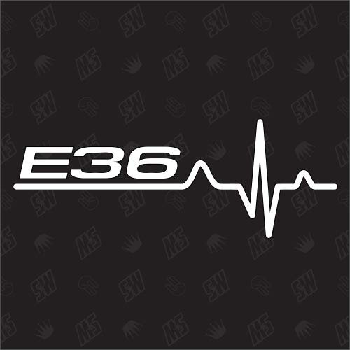 speedwerk-motorwear E36 Herzschlag - Aufkleber, Autoaufkleber, Scheibenaufkleber, Auto, Tuning, Fan, Sticker, Design, Car, EKG, Herzlinie