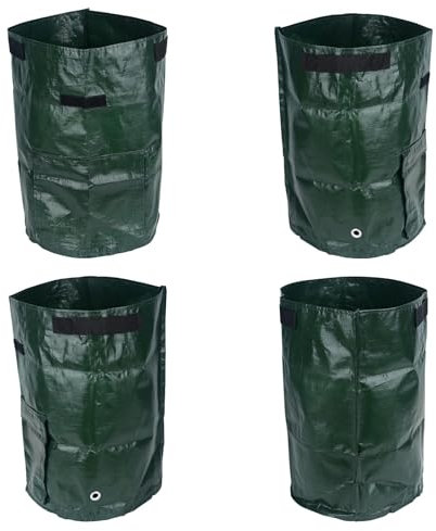 Lychee 4 Pack 10 Gallon Potato Grow Bags PE Portable Premium Breathable Potato Growing Bag for Grow Vegetables Potato Carrot Onion Tomato, 35cm x 45cm
