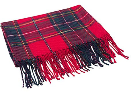 Lazzboy Schal Winter Dicken Gestreiften Karierten Lässig Warme Lange Unisex Quaste Halstuch Ultra Weich Herbst- Und Winterschals Reine Farbe Nachahmung(B)