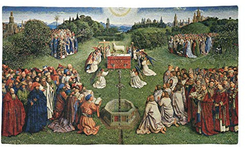 Belgian Tapestries gewebter Wandbehang Gobelin Die Anbetung 145 x 82 cm